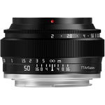 Obiectiv manual TTArtisan Full Frame 50mm F2 negru pentru FujiFilm FX-mount, TTArtisan