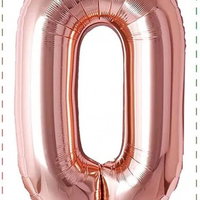 Balon aniversar Maxee, cifra 0, rose, 40 cm