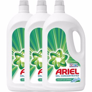 Detergent de rufe lichid Ariel Mountain Spring, 180 spalari, 3x3.3L
