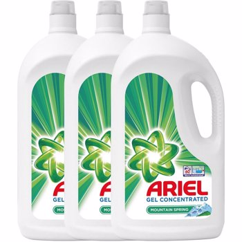 Detergent de rufe lichid Ariel Mountain Spring, 180 spalari, 3x3.3L