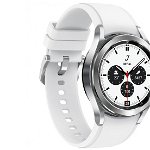 Smartwatch Samsung Galaxy Watch 4 Classic SM-R880, Bratara Cauciuc 42mm, Rezistent la apa si praf (Argintiu)