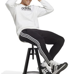 Pantaloni sport cu snur de ajustare si benzi laterale contrastante, adidas Sportswear
