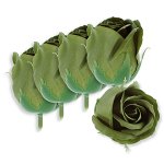 Trandafir din sapun verde kaki 5cm cu tija din plastic 5 set, Galeria Creativ
