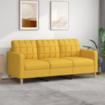 Canapea cu 3 locuri, textil, galben deschis, 180 cm, model 1, VidaXL