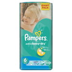 Scutece Pampers Active Baby-Dry 6 Extra Large, 56 buc, 15+ kg