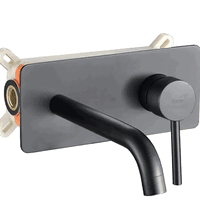 Baterie incastrata lavoar Rea Viva Negru Mat, 