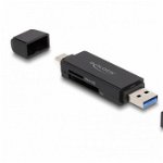 Cititor de carduri USB 3.2 Gen1-A + type C la micro SD/SD, Delock 91004, Delock