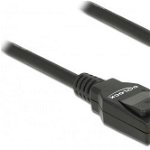 Cablu Displayport T-T v1.2 4K ecranat 3m Negru, Delock 82424, Delock