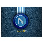 Tablou logo echipa Napoli FC fotbal - Material produs:: Poster pe hartie FARA RAMA, Dimensiunea:: 80x120 cm, 
