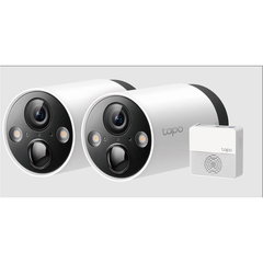 Kit camere supraveghere IP WiFi TP-Link Tapo C420S2, 2 camere 2K QHD, IR 15m, lentila fixa 3.18mm, microfon si difuzor, alarma sonora si luminoasa, AI, baterie, microSD, Tp-Link Tapo
