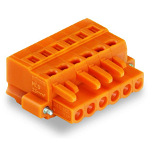 1-conductor female plug; Screw flange; 2.5 mm²; Pin spacing 5.08 mm; 8-pole; 2,50 mm²; orange, Wago