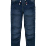 Pantaloni denim cu talie elastica si snur, Minoti, Bleumarin