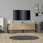 Comodă TV neagră din lemn reciclat 160x50 cm Bequest – BePureHome, BePureHome