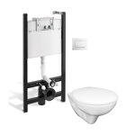 Pachet toaleta Roca-Fayans, rezervor ingropat, WC suspendat, ceramica, alb, Fayans