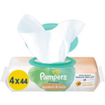 Servetele umede Pampers Harmonie Protect & Care, 4 pachete x 44, 176 buc, Pampers