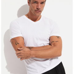 June, Tricou slim fit cu decolteu in V, Negru, M June, Tricou slim fit cu decolteu in V, Negru, M