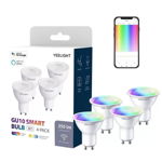 Set 4 Becuri Yeelight LED GU10 Smart Bulb W1, Multicolor, 4.5W, 350 lm, Yeelight