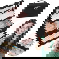 Cutie de bijuterii MS-704, negru mat, cu multiple spatii de depozitare, 17.5 x 12.3 cm