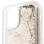 Husa de protectie Guess pentru Apple iPhone 11 Pro Max, Glitter Hearts, Auriu