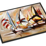 Caroline`s Treasures Barca Binge Sailboats Door Mat, covor interior sau în aer liber Bine ati venit Mat 24x36 Doormat Multicolore 36L x 24W, 