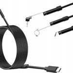 Camera inspectie Endoscop foto si video, USB-c, cablu rigid 5m, negru, Xrec