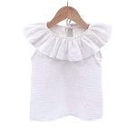 Tricou cu volanase pentru copii, din muselina, Pearl, 12-18 luni, Too