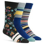 Imbracaminte Barbati Nordstrom Rack Flat Knit Socks - Pack of 3 Teal Abyss Floral Stripes