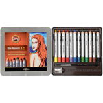 Creioane color, 12culori +pensula si ascutitoare, Aquarell Wax Koh-I-Noor, Koh-I-Noor