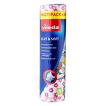 Rola cu 40 de lavete de unica folosinta Light & Soft, Vileda, Poliester/Vascoza, Alb/Roz