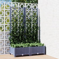 Jardiniera flori cu spalier VIDAXL, polipropilena, 120 x 40 x 136 cm, negru