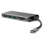 Mini Dock Laptop Lindy USB 3.1 Type C - HDMI, VGA, USB 3.1, grey, LINDY