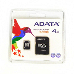 Card microSD ADATA, adaptor, 4 GB, clasa 4