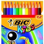 Creioane colorate BIC Tropicolors, 12 buc/set, BIC