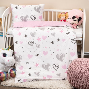 Lenjerie de pat copii, din bumbac, 4Home Little heart, 100 x 135 cm, 40 x 60 cm, 4Home