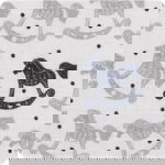 XKKO Organic Organic Bi-cotton Scutece 120x120, Rocking Horses Silver 1×1 buc, XKKO