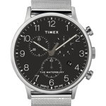 Ceasuri Barbati Timex Mens Waterbury Chronograph Mesh Bracelet Watch 40mm Silver