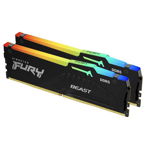 Memorie RAM Kingston, DIMM, DDR5, 64GB, 5600MHz, CL40, 1.25V, Kit of 2, Fury Beast RGB, Kingston