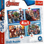 Trefl - Puzzle personaje Razbunatorii neinfricati , Puzzle Copii ,  4 in 1, piese 207