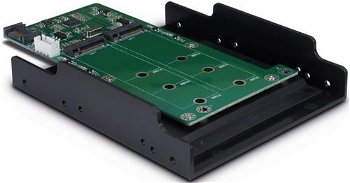 Adaptor Inter-Tech KT022B 3.5 inch 1x SATA Male - 2x M.2 SATA SSD