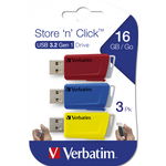 Verbatim Memorie USB Verbatim Store' n Click 3x16GB USB 3.2 Red Blue Yellow, Verbatim