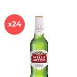 Bax 24 bucati bere blonda Stella Artois, 5% alc., 0.33L, sticla, Belgia