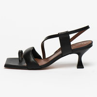 Sandale slingback de piele cu barete asimetrice