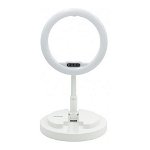Lampa circulara LED cu suport Karemi, diametru 28 cm, conectare USB,moduri lumina, Karemi