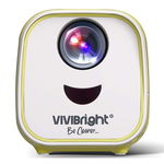 Videoproiector Portabil Vivibright L1, Full HD 1080P, 1000 Lumeni, USB, HD-IN, VGA, DC-IN, AV, Card TF, Difuzor Incorporat, Galben, Techstar