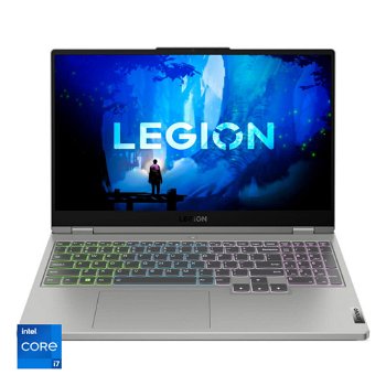Laptop Gaming Lenovo Legion 5 15IAH7H cu procesor Intel® Core™ i7-12700H pana la 4.70 GHz, 15.6", Full HD, IPS, 144Hz, 16GB, 512GB SSD, NVIDIA GeForce RTX 3060 6GB, No OS, Cloud Grey, 3y on-site, Premium Care