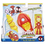 Set masinuta si figurina accesoriu Iron Man Spidey Prietenii extraordinari, Spider-Man