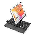 Husa Loomax tip mapa, tastatura Bluetooth, rotire 360 grade cu touchpad, neagra, 10.2/10.5 inch, cu 6 culori, Loomax