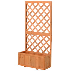 Outsunny Jardiniere din Lemn pentru Grădină cu Spătar pentru Plante Cățărătoare, Suport pentru Flori, Decor Exterior | Aosom Romania, Outsunny