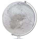 Decorațiune Globe, 34x25x25 cm, plastic/ metal, alb/ argintiu, Mauro Ferretti