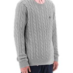Ralph Lauren Cable Cotton Sweater FAWN GREY HEATHER